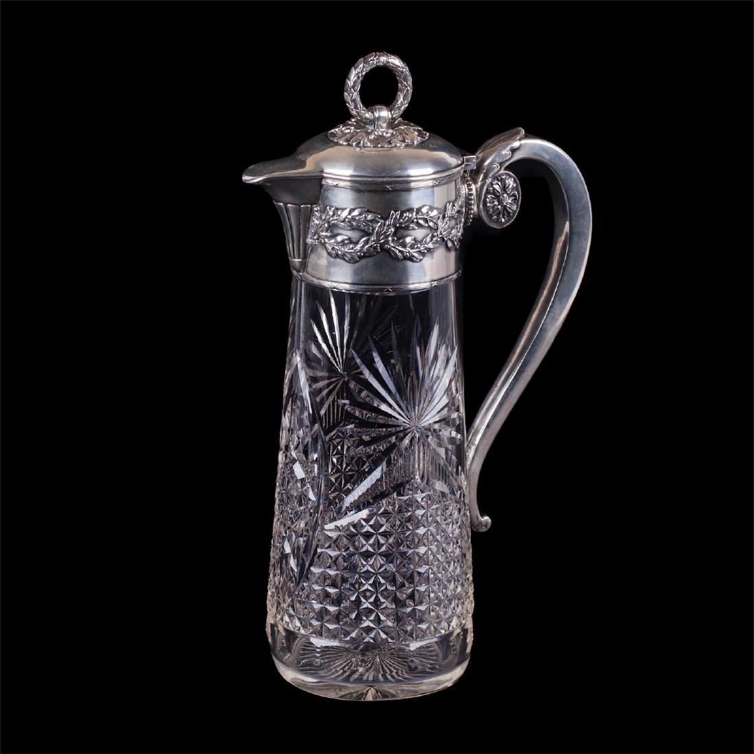 Russian Lorie silver-gilt and cut glass carafe — image 1