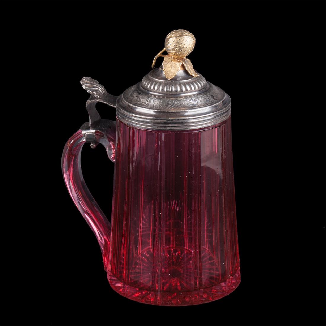 Russian silver-gilt and glass cup — image 1