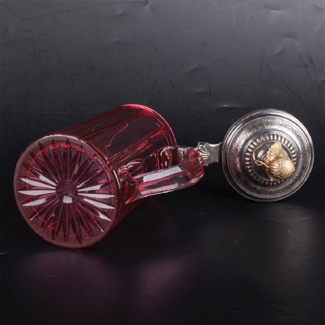 Russian silver-gilt and glass cup — image 3
