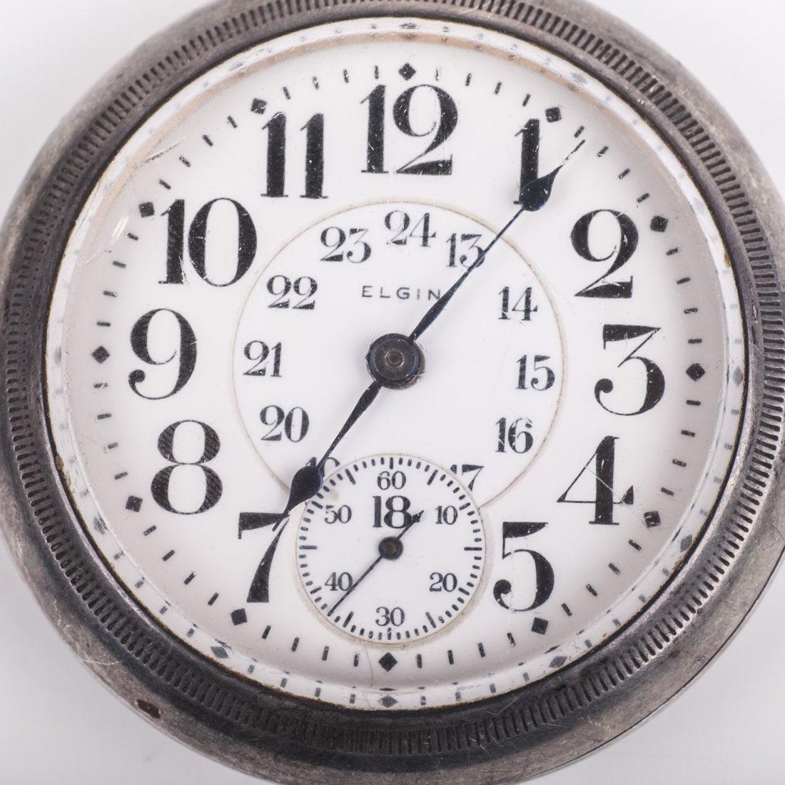 Silver pocket watch "Elgin" — image 2