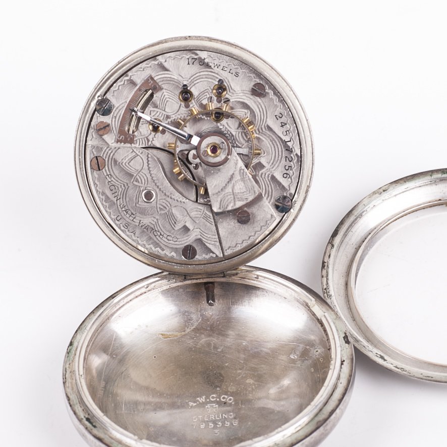 Silver pocket watch "Elgin" — image 5