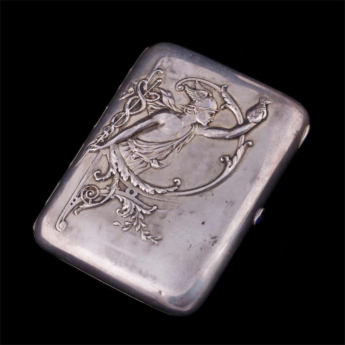 Russian Art Nouveau silver-gilt cigarette case — image 1