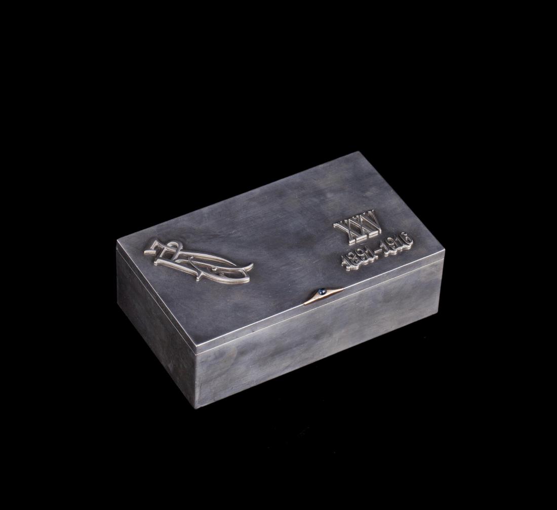 Russian Neoclassical silver humidor, Marshak — image 1