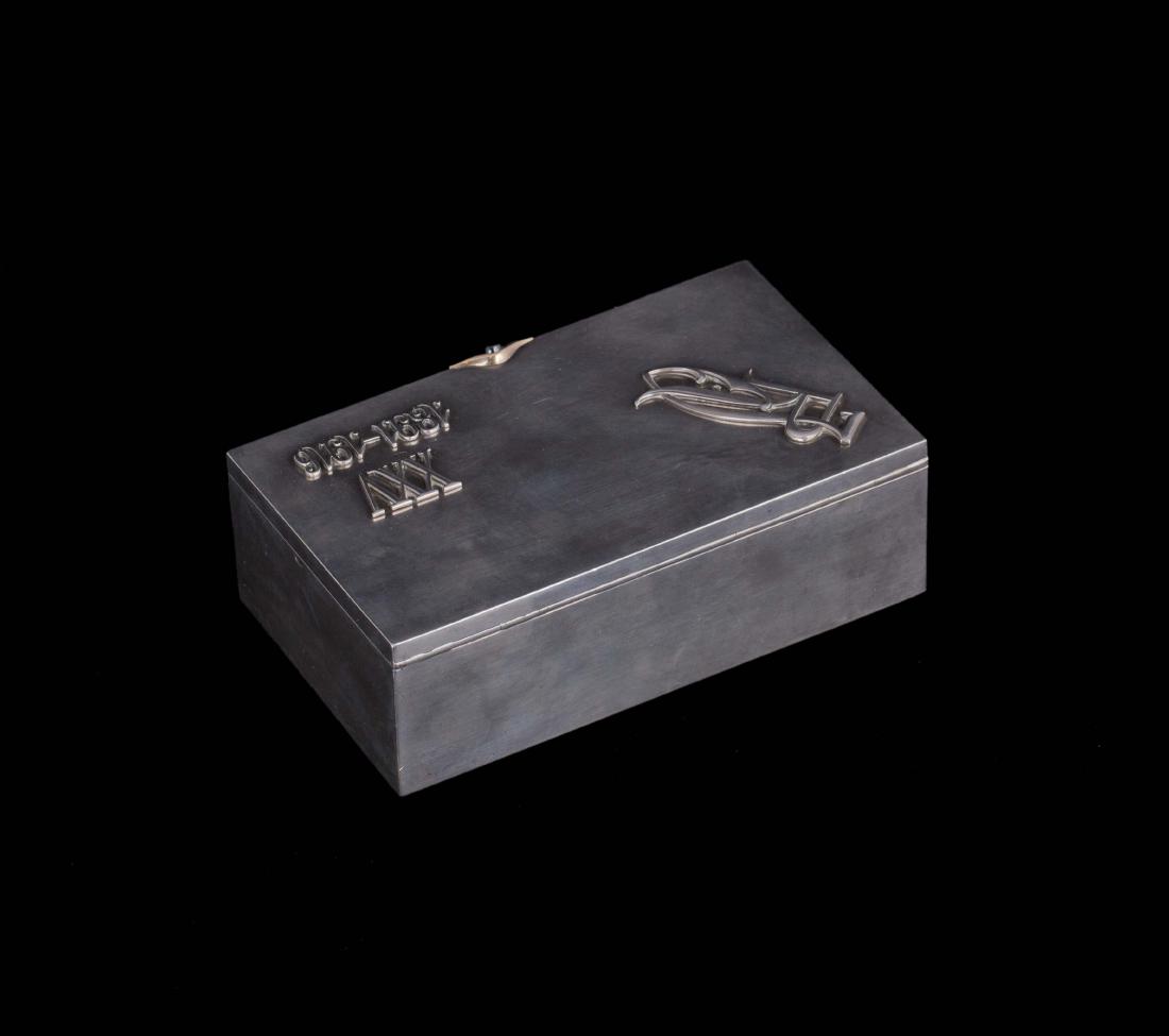 Russian Neoclassical silver humidor, Marshak — image 3