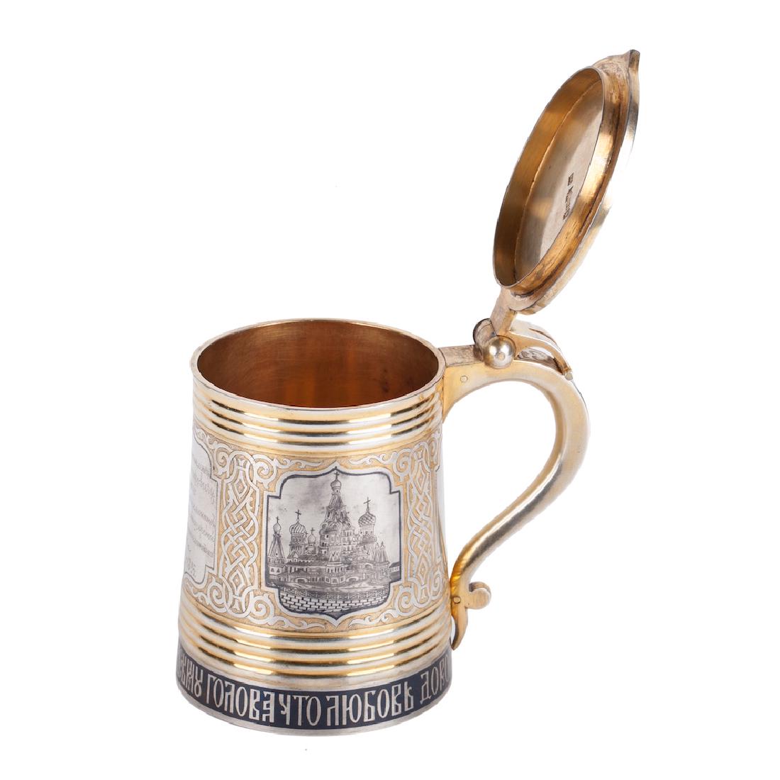 Russian presentation silver-gilt tankard — image 3