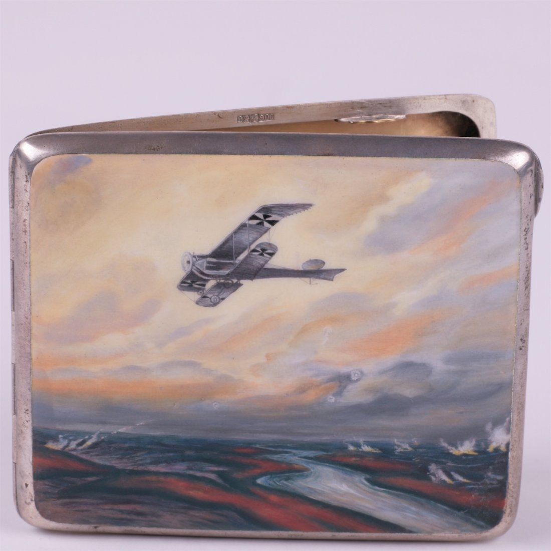 Silver cigarette case. 900 proof. — image 3