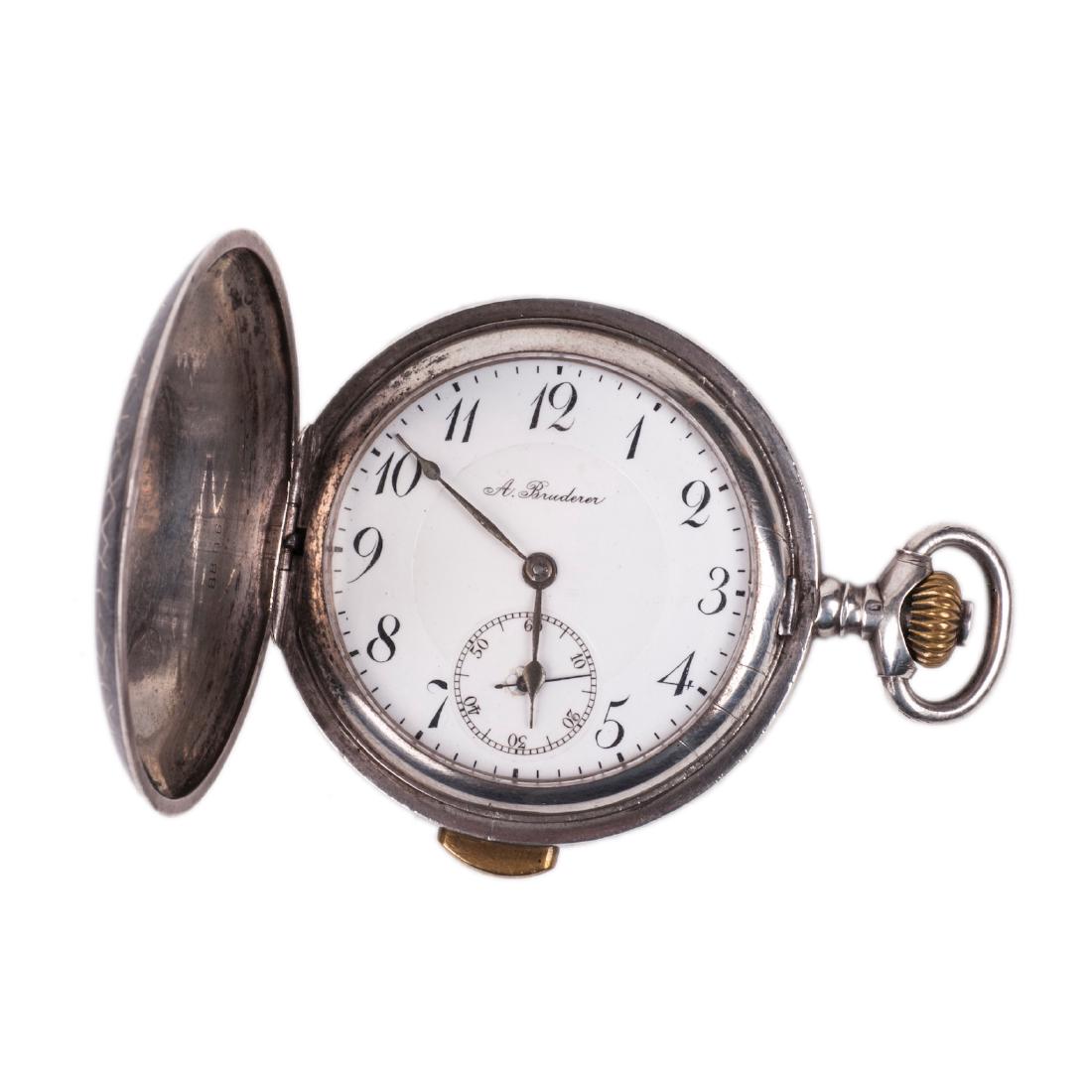 A.Bruderer silver hunter case quarter repeater pocket — image 1