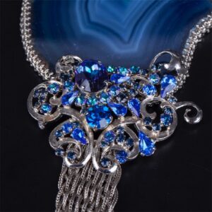 Christian Lacroix haute couture brooch with blue agate — image 2
