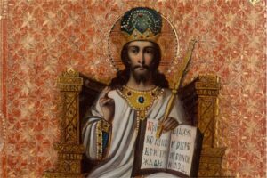 Russian icon of Christ Pantokrator on the throne. 19th — image 2