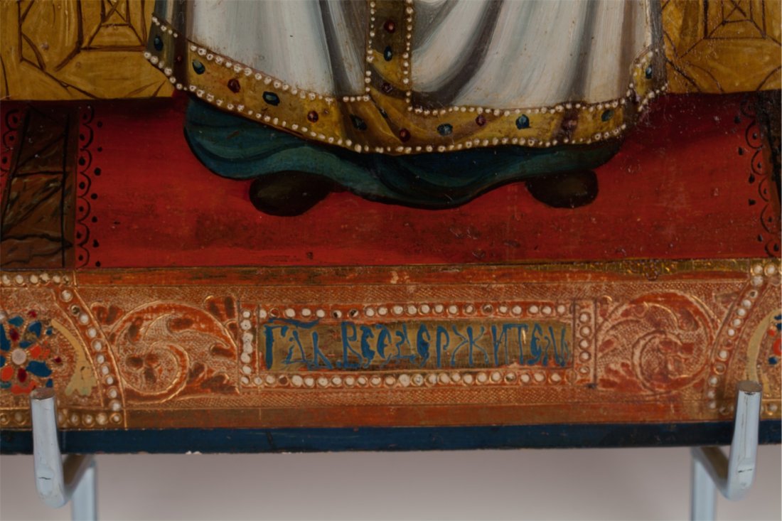 Russian icon of Christ Pantokrator on the throne. 19th — image 3