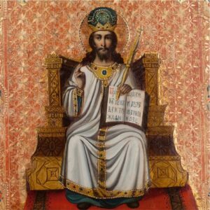 Russian icon of Christ Pantokrator on the throne. 19th — image 4