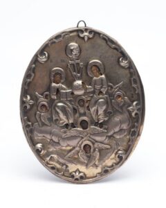 Russian oval Icon God Savaof. Makers mark MZ. Moscow. — image 1