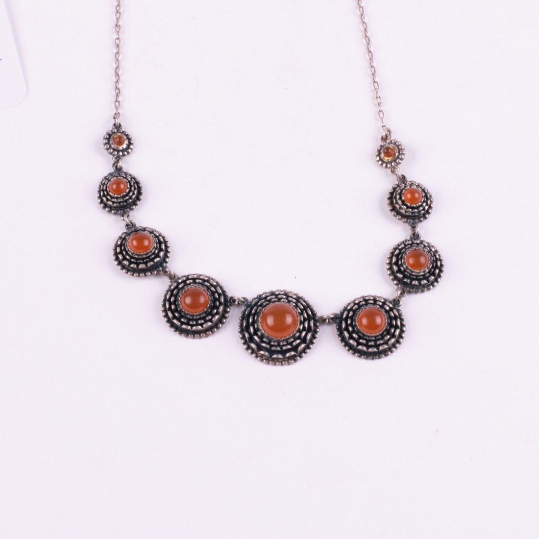 Silver neclace with amber. — image 2