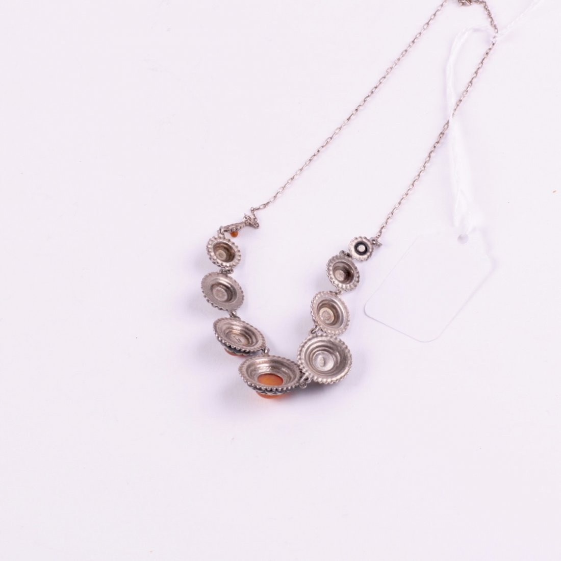 Silver neclace with amber. — image 3