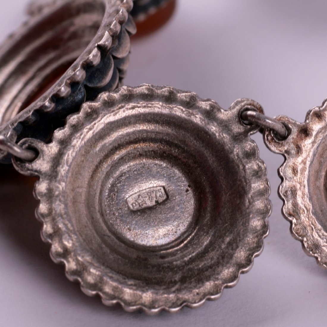 Silver neclace with amber. — image 4
