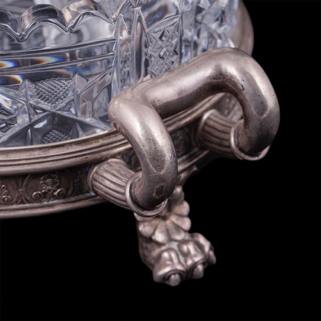 Faberge Neoclassical silver and cut-glass vase — image 3