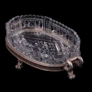 Faberge Neoclassical silver and cut-glass vase — image 4