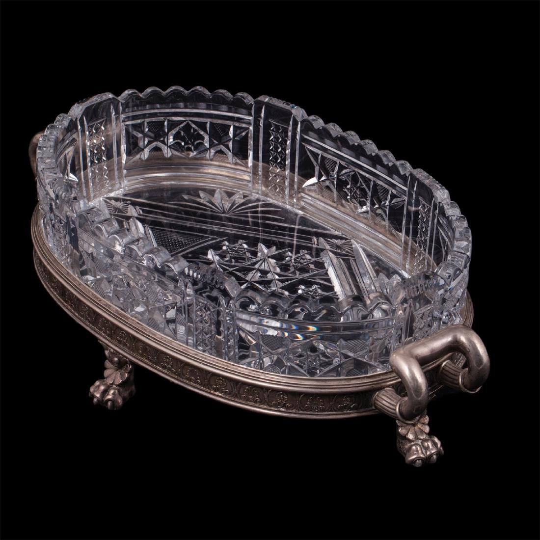 Faberge Neoclassical silver and cut-glass vase — image 4