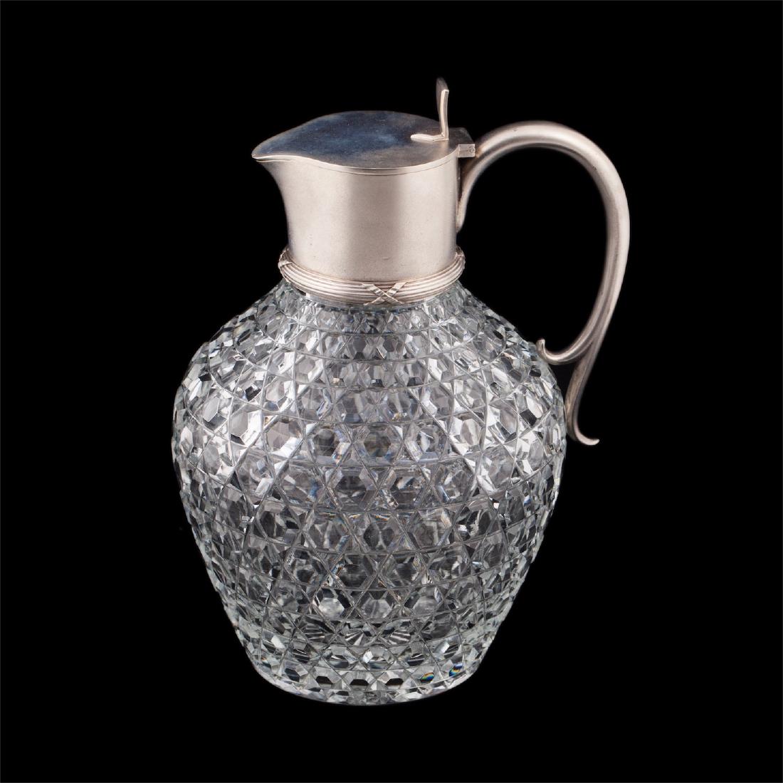 Faberge silver and cut-glass carafe — image 1