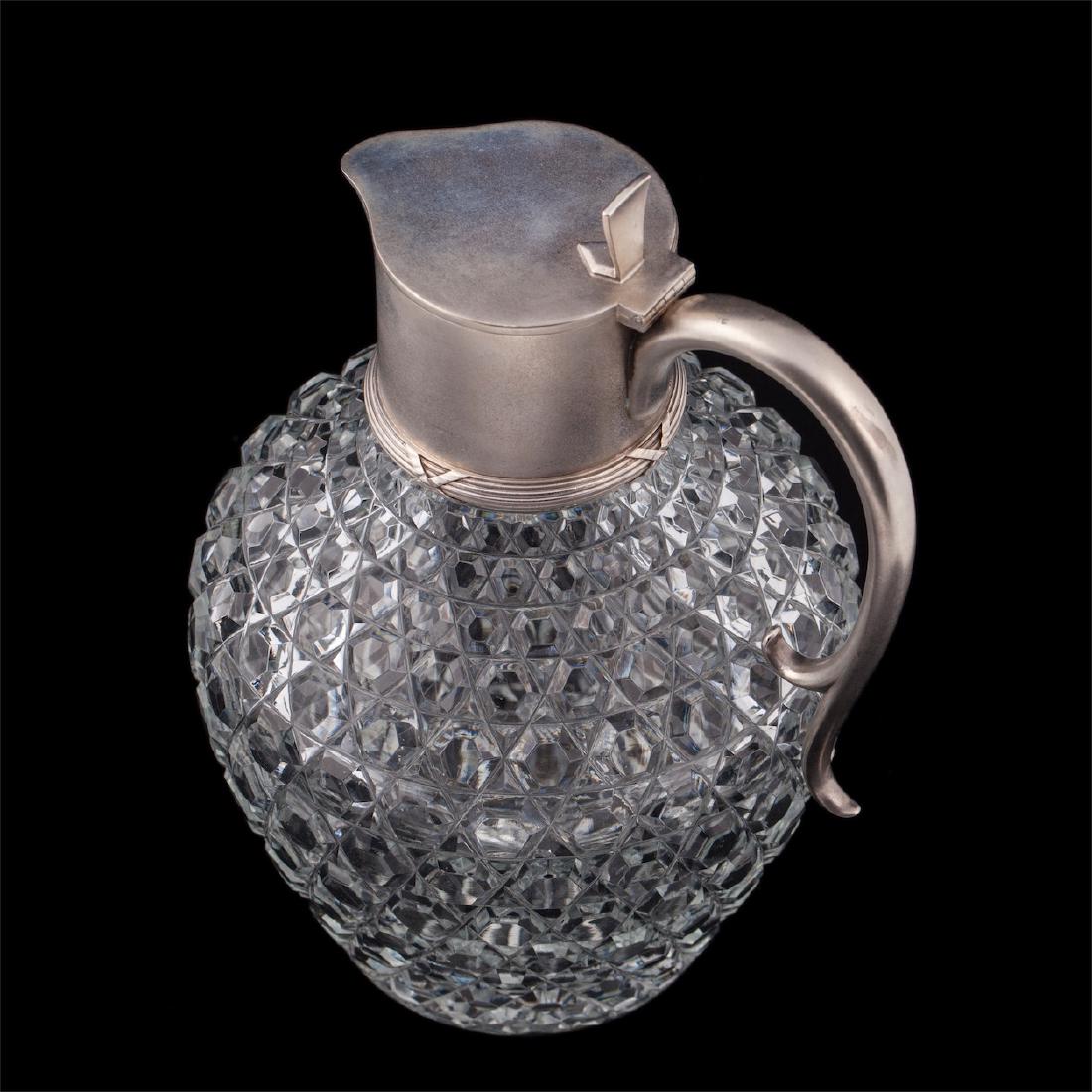 Faberge silver and cut-glass carafe — image 4
