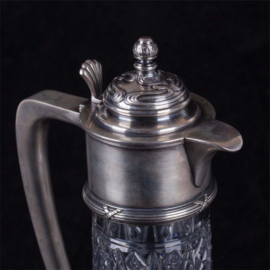 Russian Faberge silver-gilt and cut-glass carafe — image 2