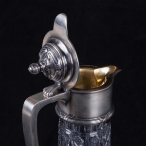 Russian Faberge silver-gilt and cut-glass carafe — image 3