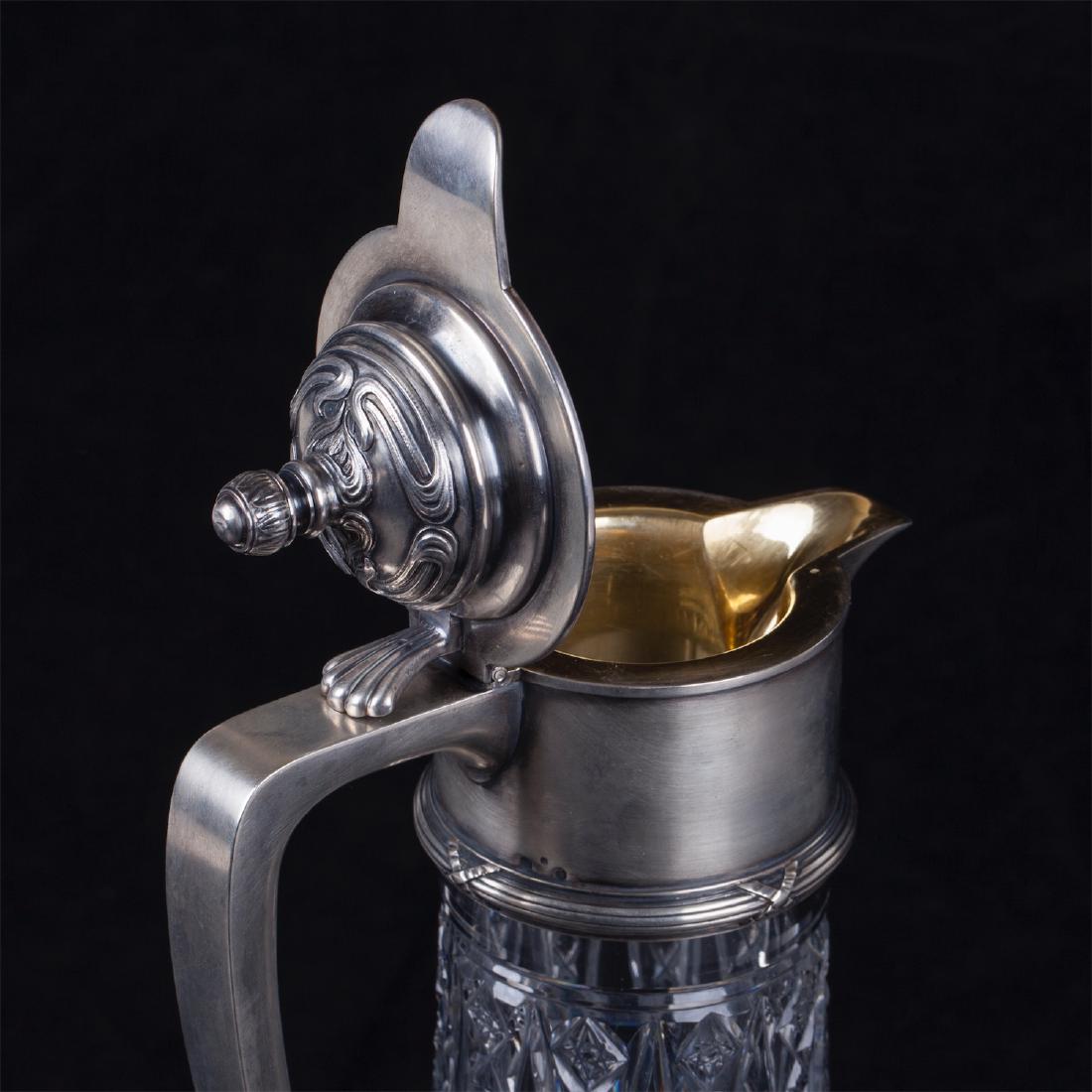 Russian Faberge silver-gilt and cut-glass carafe — image 3