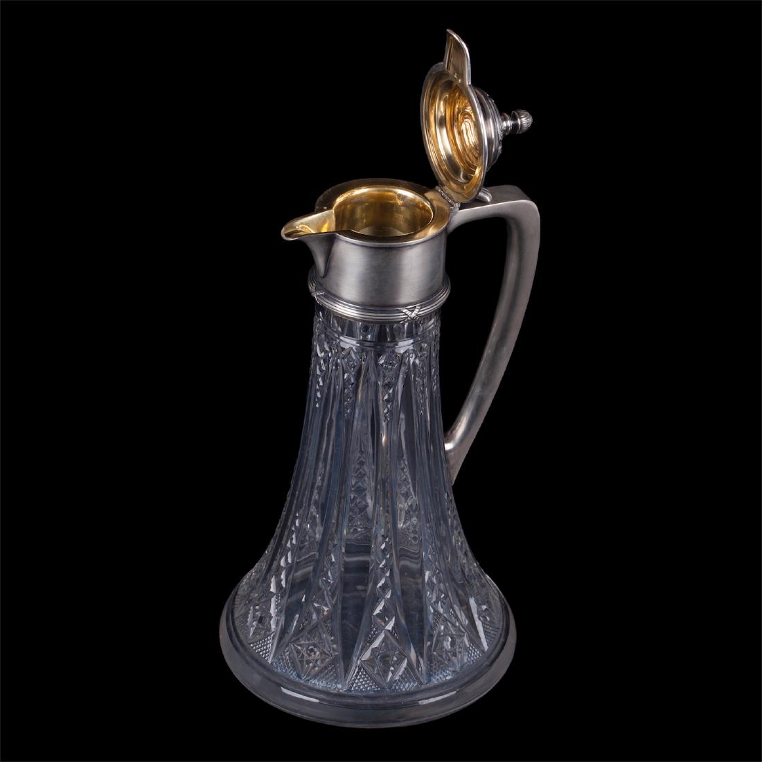 Russian Faberge silver-gilt and cut-glass carafe — image 4