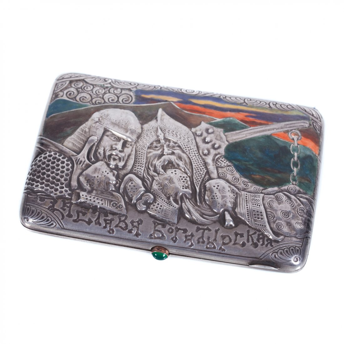 Russian silver cigarette case. Workshop of M. Tarasov. — image 1