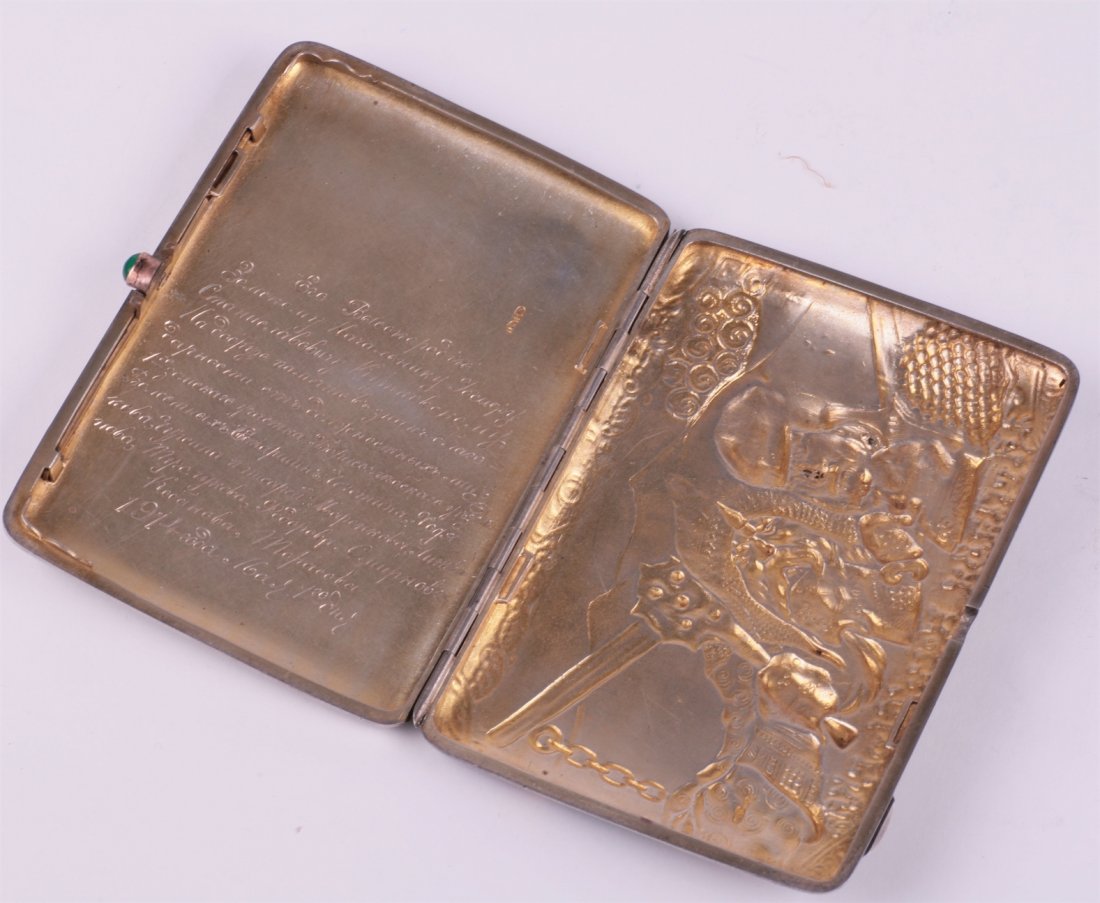 Russian silver cigarette case. Workshop of M. Tarasov. — image 3