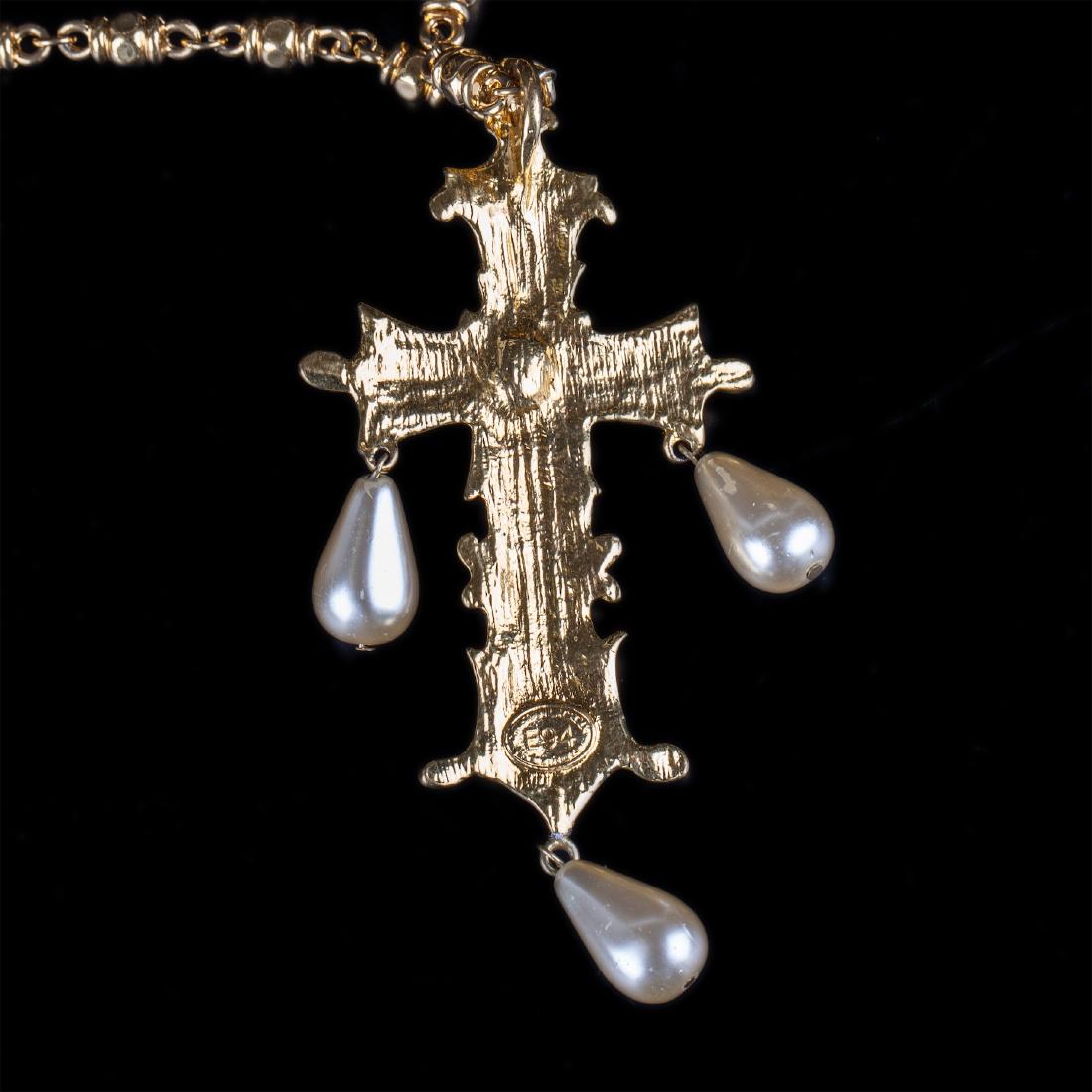 Christian Lacroix enamel and artificial pearl pendant — image 3