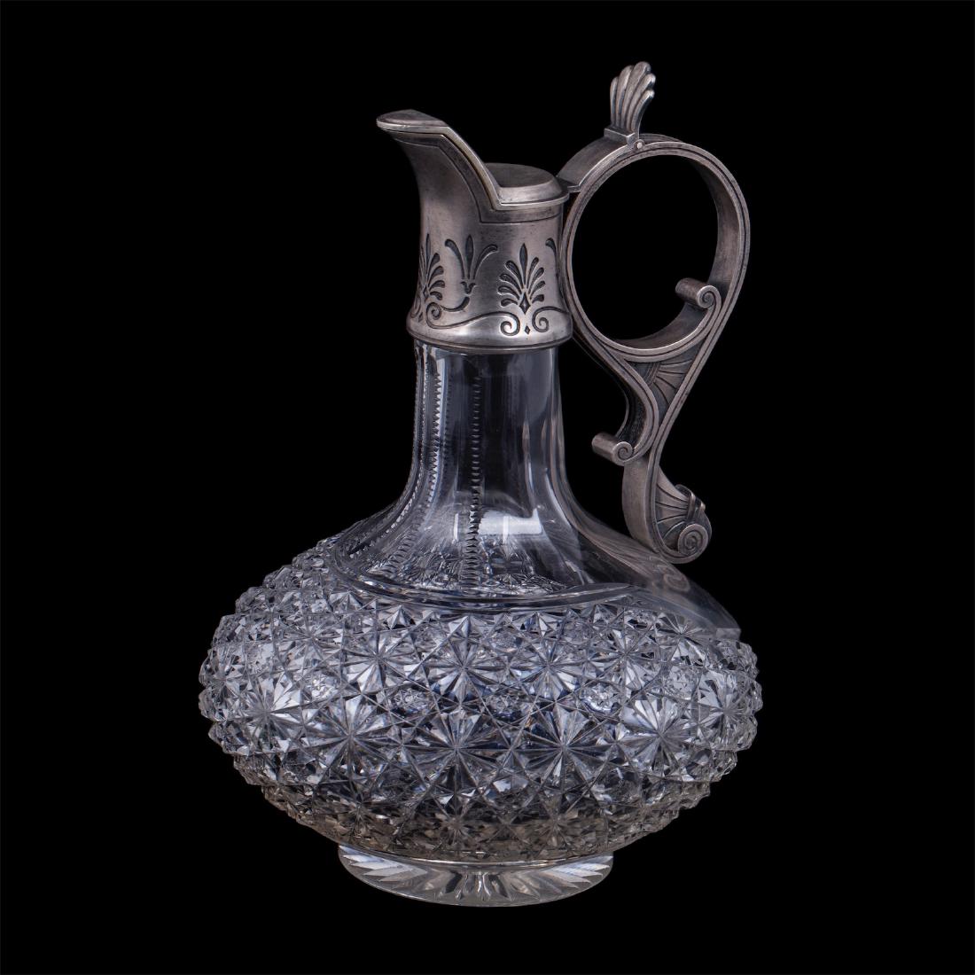 Faberge Art Nouveau silver and cut-glass carafe — image 1