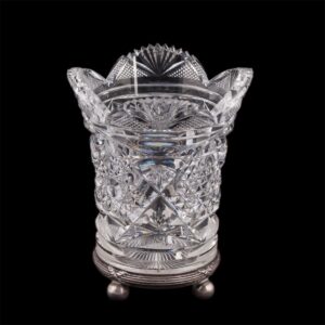 Faberge silver and cut-glass pen holder — image 1