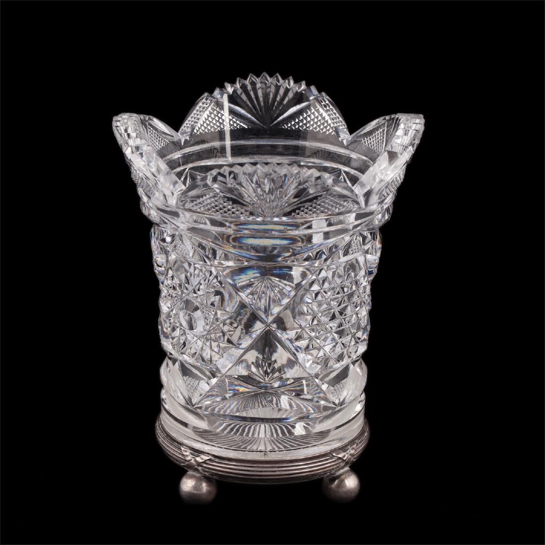 Faberge silver and cut-glass pen holder — image 1