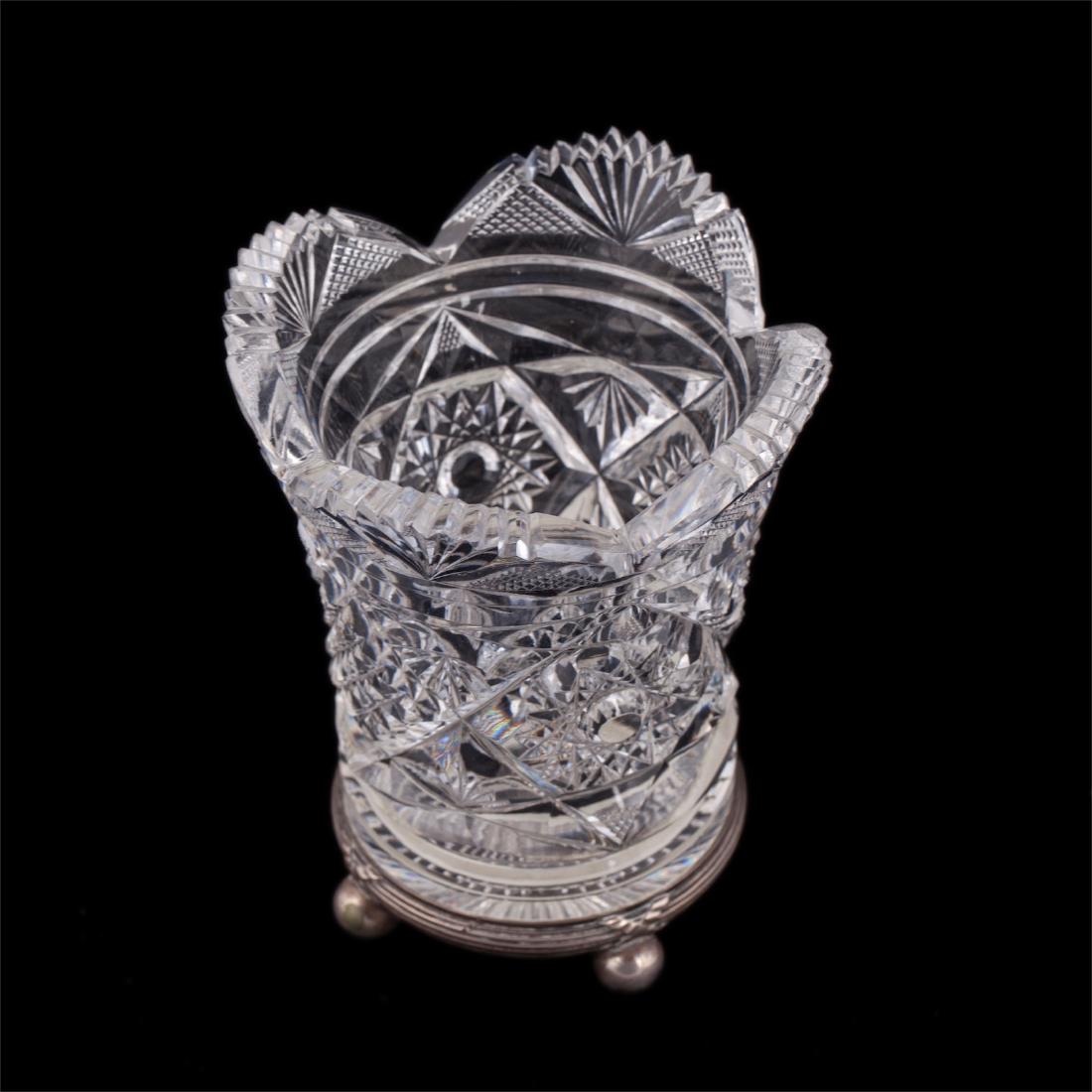 Faberge silver and cut-glass pen holder — image 2