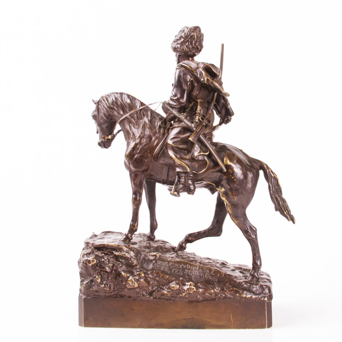 "Horseback Circassian with whip" bronze figure by — image 4