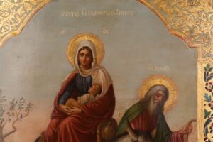 Russian icon of Saint family escape into Egypt. 19th — image 2