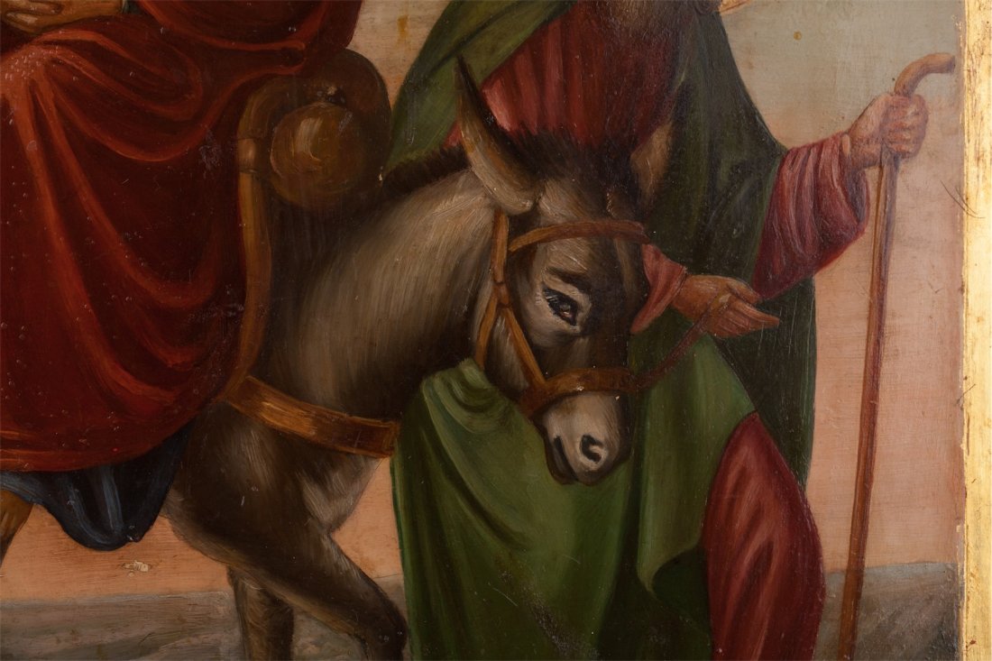 Russian icon of Saint family escape into Egypt. 19th — image 3