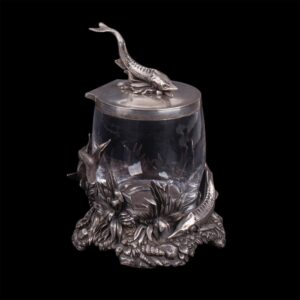 Russian silver and cut-glass caviar bowl — image 1