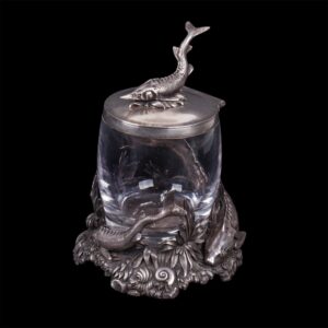 Russian silver and cut-glass caviar bowl — image 2