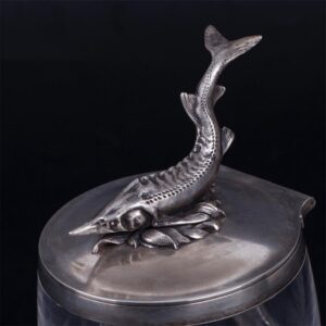 Russian silver and cut-glass caviar bowl — image 3