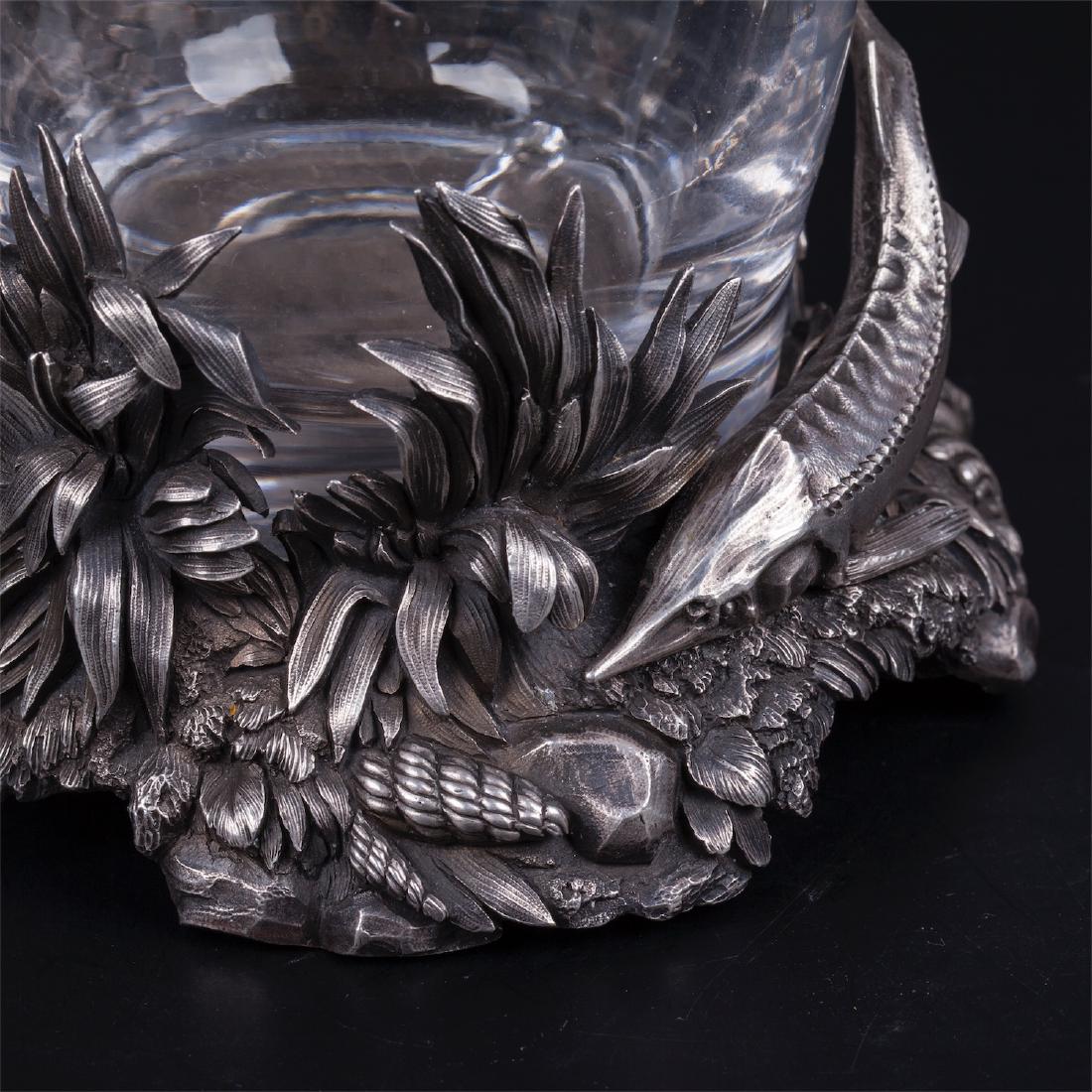 Russian silver and cut-glass caviar bowl — image 5