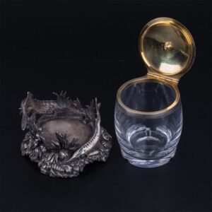 Russian silver and cut-glass caviar bowl — image 6