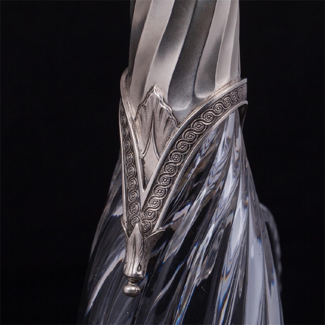A pair of Faberge silver and cut-glass carafes — image 3