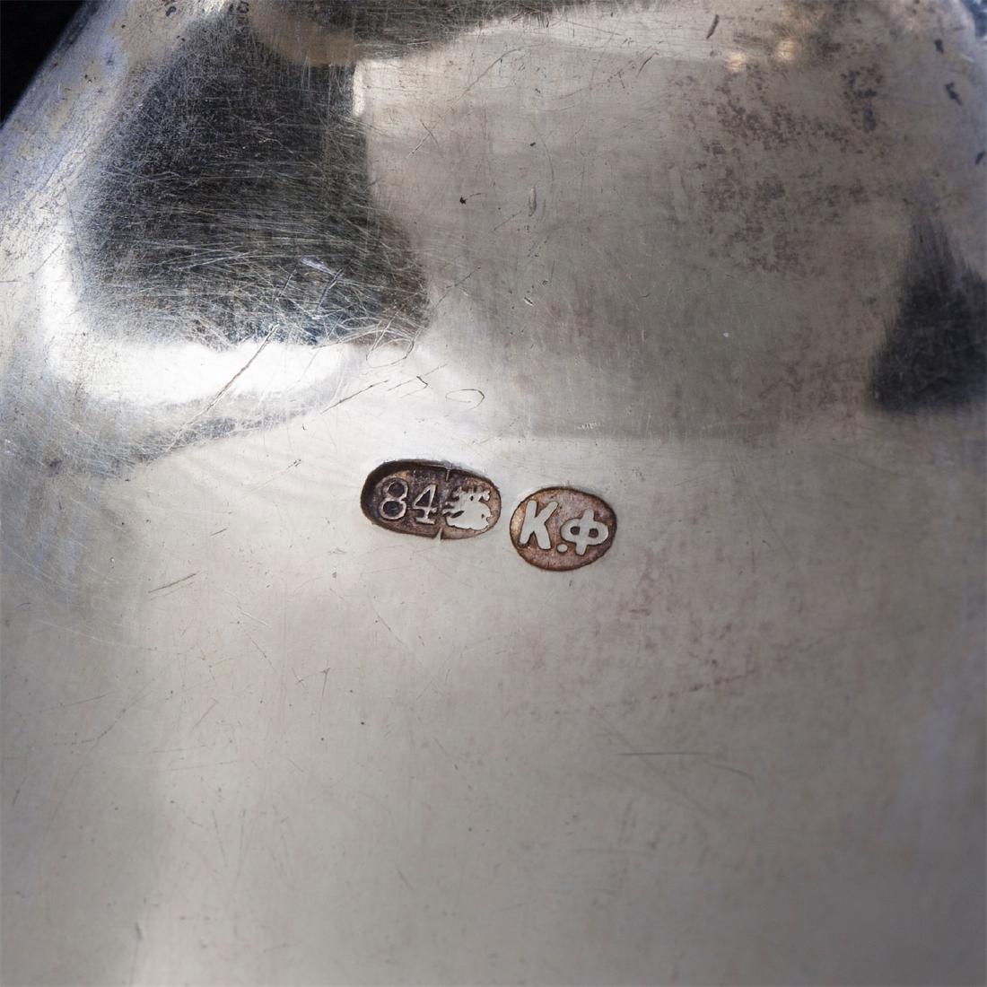 A pair of Faberge silver and cut-glass carafes — image 6