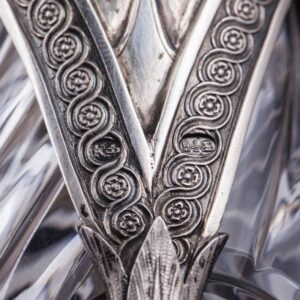 A pair of Faberge silver and cut-glass carafes — image 7