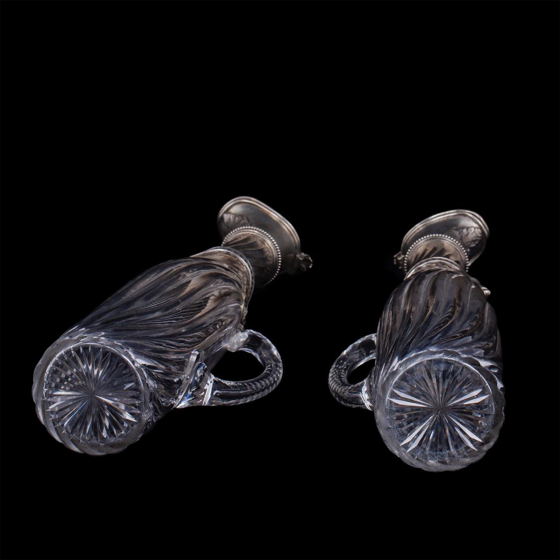 A pair of Faberge silver and cut-glass carafes — image 9