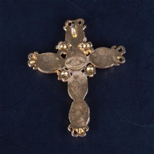 Christian Lacroix gilt cross shape pendant with glass — image 2