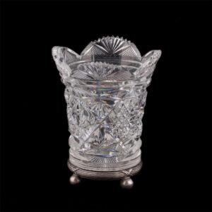Faberge silver and cut-glass pen holder — image 1