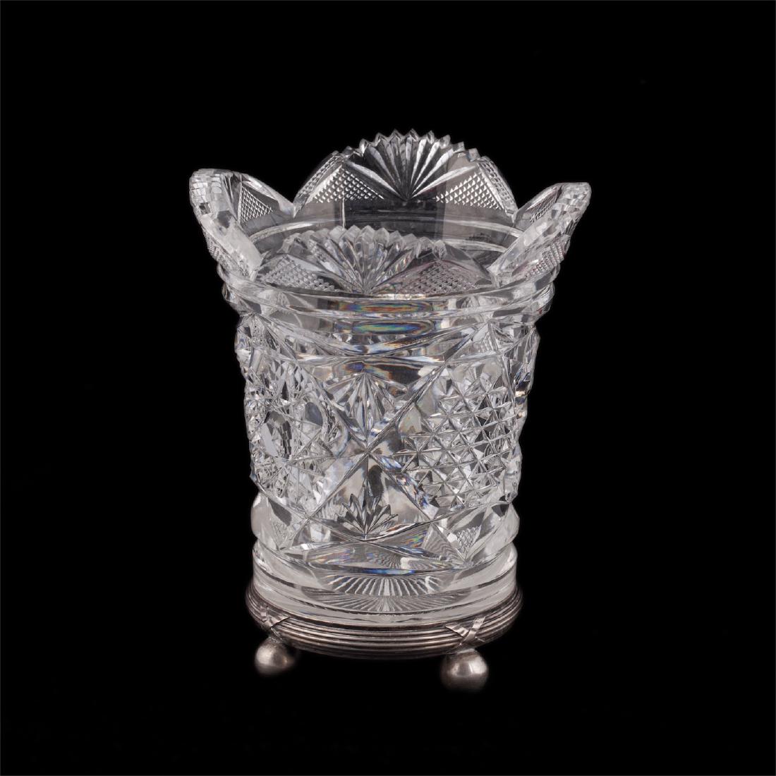 Faberge silver and cut-glass pen holder — image 1